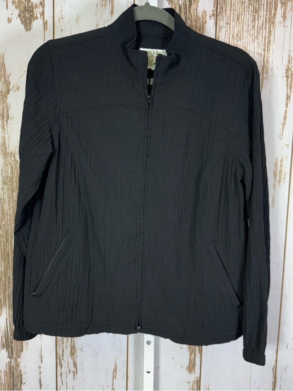 Orvis, Black Textured Zip Bomber Jacket, Passport. Size SP. Excellent condition!